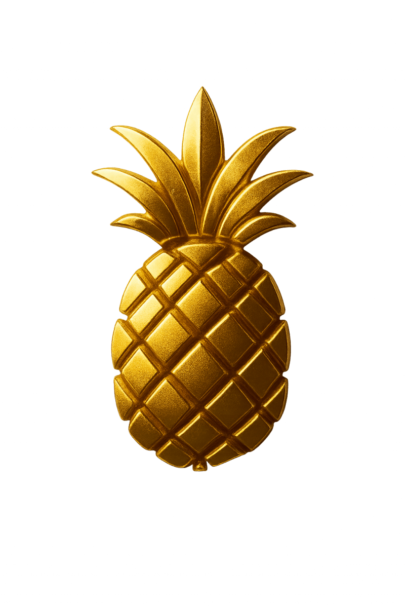 Piña personalizada - Acabado dorado - 1,15m de alto - Prinx 3D